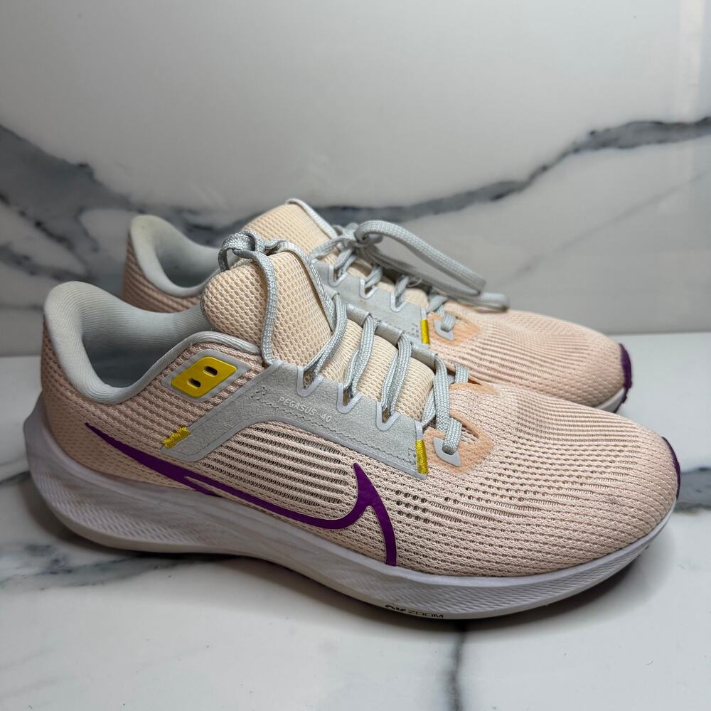 Nike Air Zoom Pegasus DV3854 Guava Ice/Vivid Purple Running Shoes Sz 9 Athlete